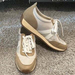 Women's Beige and White Sneakers